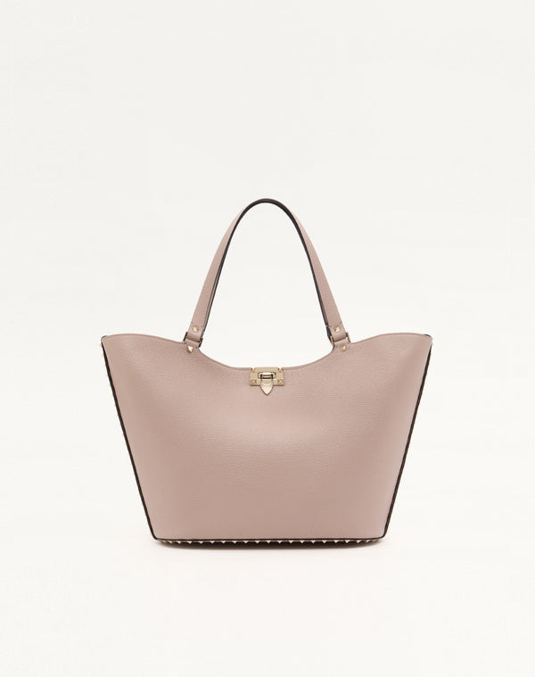 BORSA SHOPPING ROCKSTUD IN VITELLO GRANATO