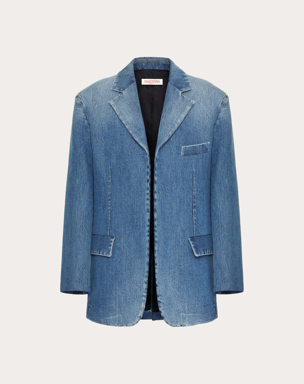Giacca In Medium Blue Denim 