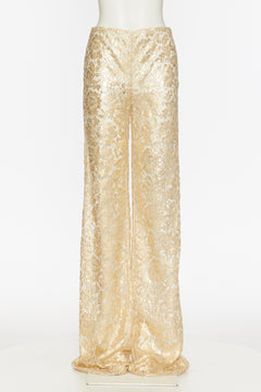 Pantaloni In Gold Heavy Lace