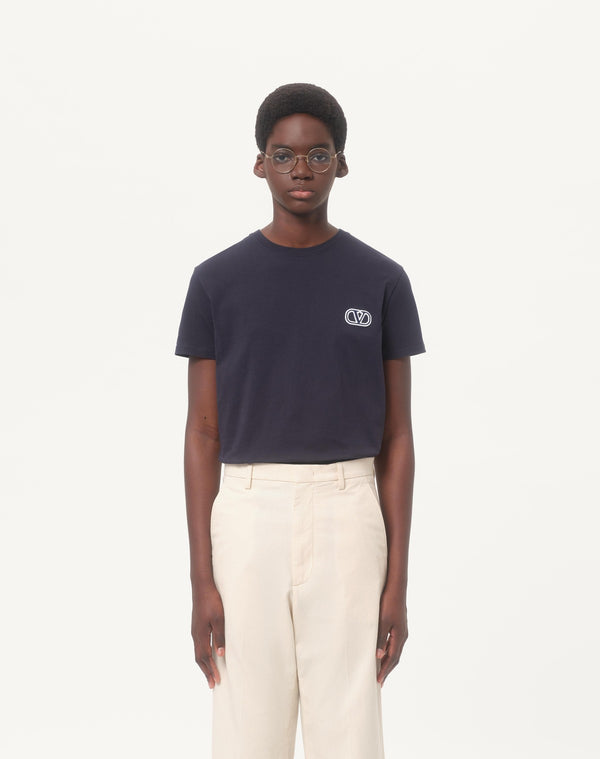 T-Shirt In Cotone Con Patch Vlogo Signature