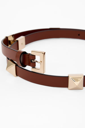 CINTURA ROCKSTUD FIERCE IN VITELLO LUCIDO 15 MM