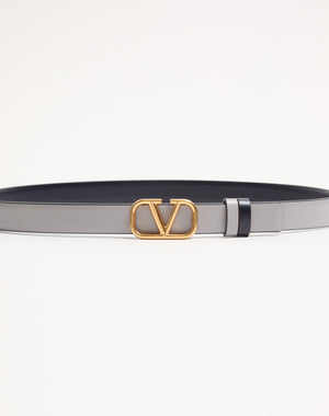 Cintura Reversibile VLogo Signature In Vitello Lucido 20 Mm