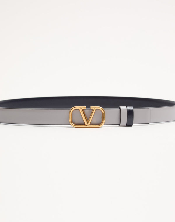Cintura Reversibile VLogo Signature In Vitello Lucido 20 Mm