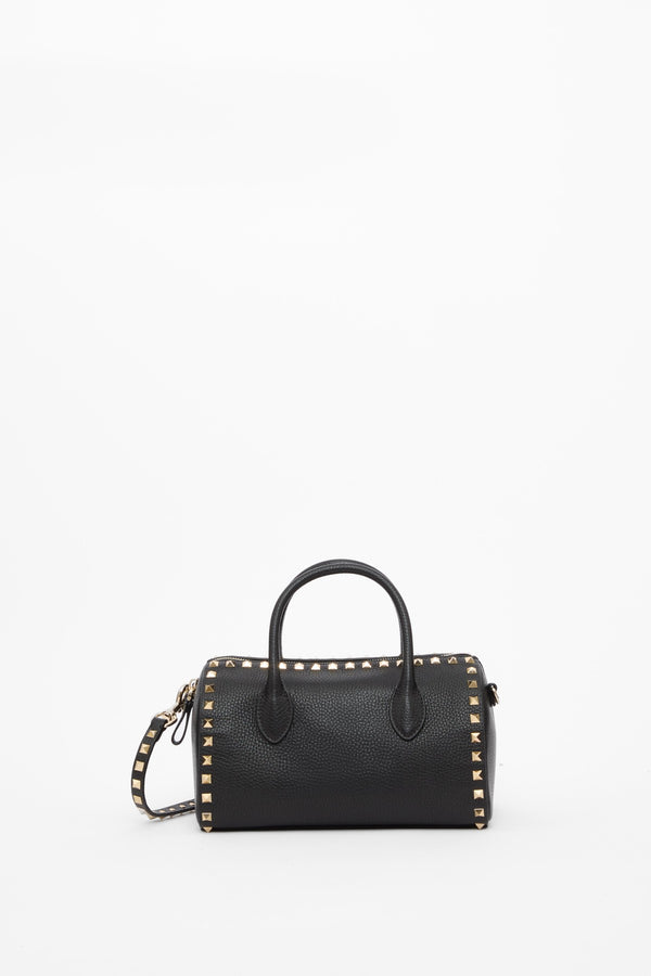 BORSA A MANO ROCKSTUD IN VITELLO GRANATO