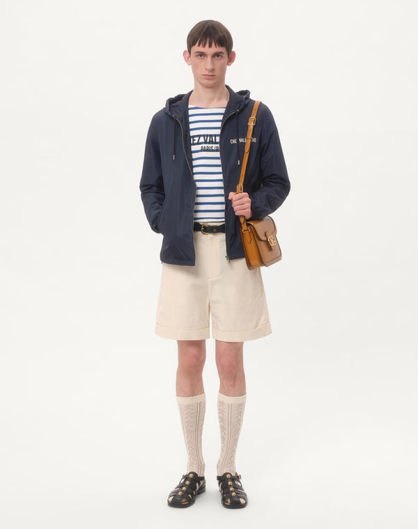 Giacca A Vento Con Cappuccio In Nylon Con Stampa Chez Valentino