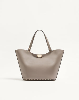 BORSA SHOPPING ROCKSTUD IN VITELLO GRANATO