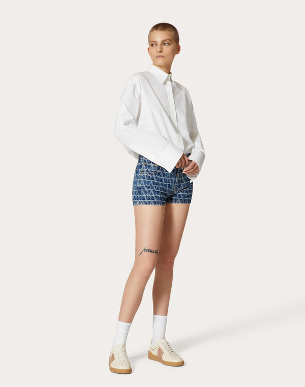 Shorts In Denim Toile Iconographe 