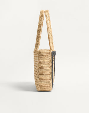 Borsa Shopping Media Valentino Garavani Viva Superstar In Rafia