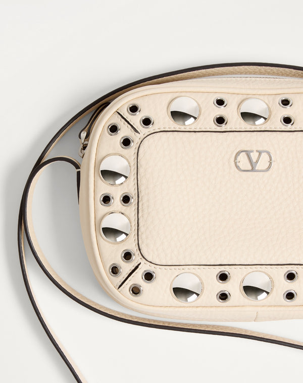 Borsa A Tracolla Valentino Garavani Nellcôte In Vitello Granato