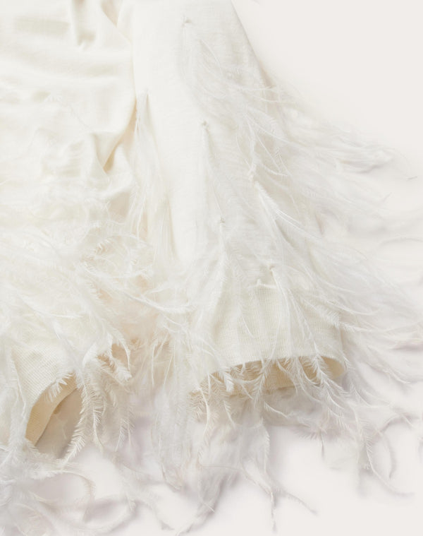 Maglia In Lana Con Piume 