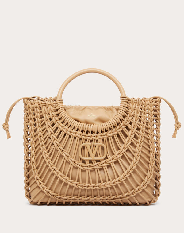 Borsa Shopping Valentino Garavani Allknots In Pelle Intrecciata 