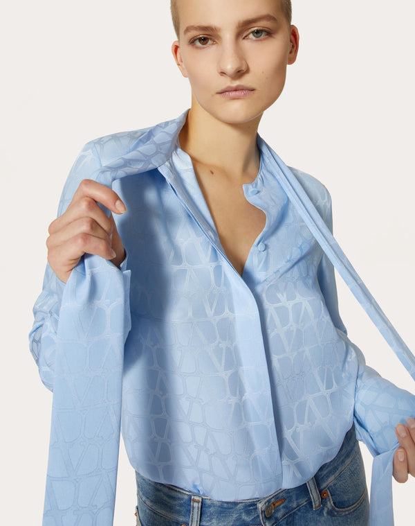 Camicia In Silk Jacquard Toile Iconographe 