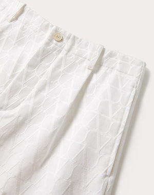 Pantalone In Canvas Di Cotone Con Motivo Toile Iconographe