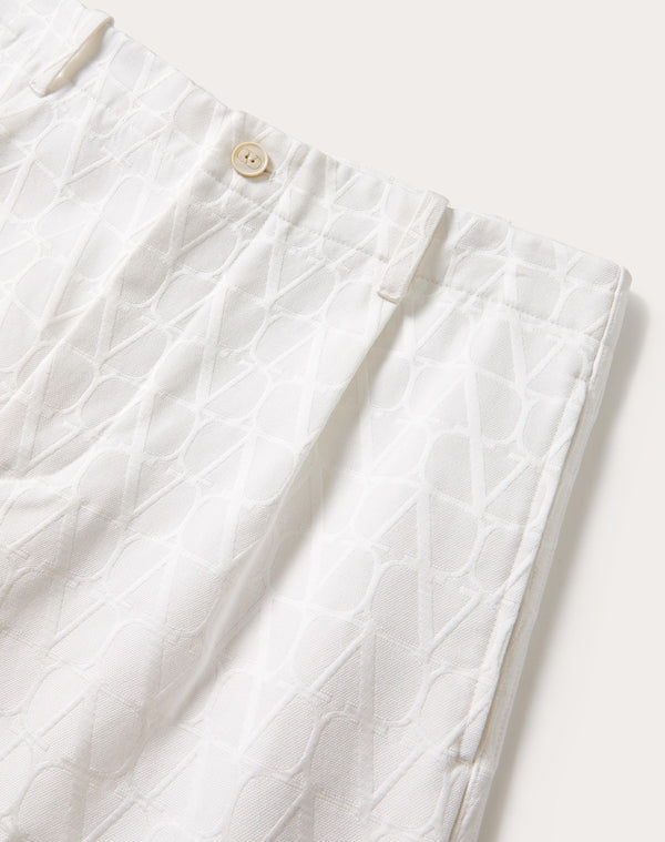 Pantalone In Canvas Di Cotone Con Motivo Toile Iconographe