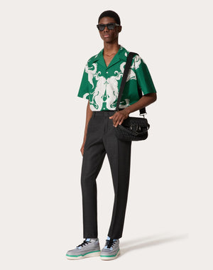Camicia Da Bowling In Popeline Di Cotone Con Stampa Metamorphos Siren