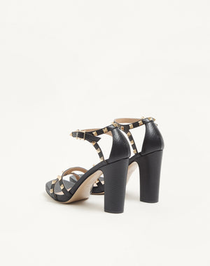 SANDALO ROCKSTUD IN VITELLO STAMPA ALCE 100MM