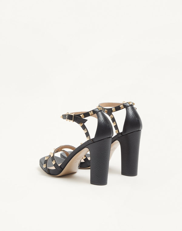 SANDALO ROCKSTUD IN VITELLO STAMPA ALCE 100MM