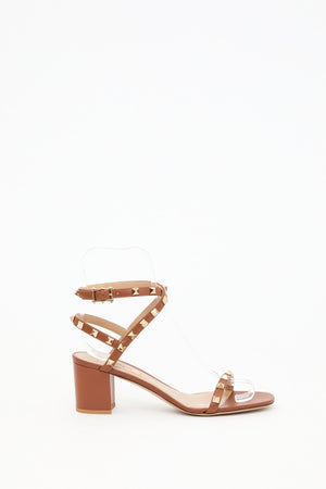 SANDALO ROCKSTUD IN VITELLO CON CINTURINI 60MM