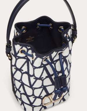 Mini Borsa A Secchiello Vlogo Signature In Cotone Toile Iconographe