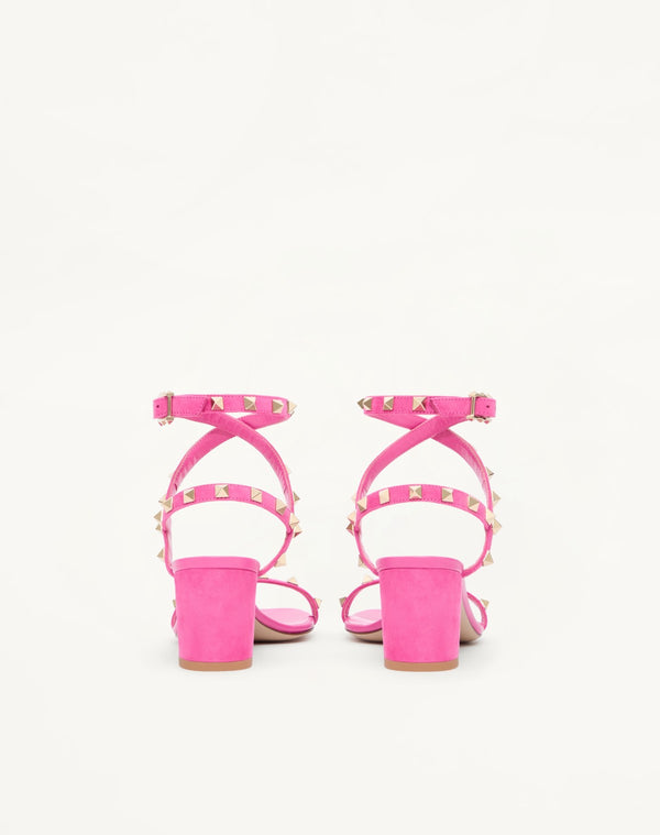 SANDALO ROCKSTUD IN CAMOSCIO CON CINTURINI 60MM