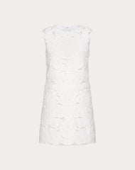 Abito Corto In Light Double Splittable Gabardine Ricamato