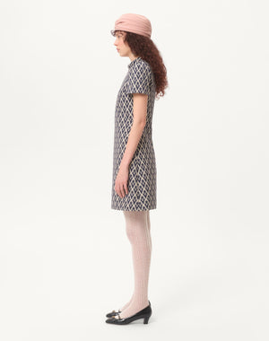 Abito Corto In Jacquard Toute La V 
