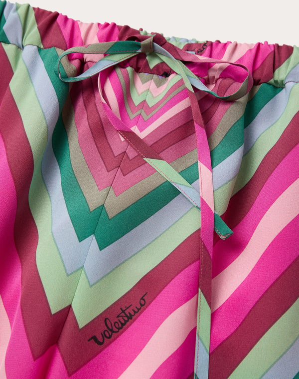 Pantaloni In Crepe De Chine Valentino Rhombus 75 