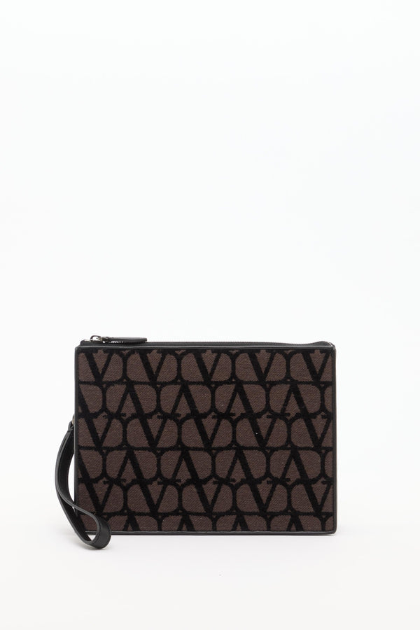 Pouch Toile Iconographe Con Dettagli In Pelle