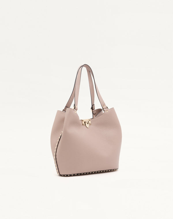 BORSA SHOPPING ROCKSTUD IN VITELLO GRANATO