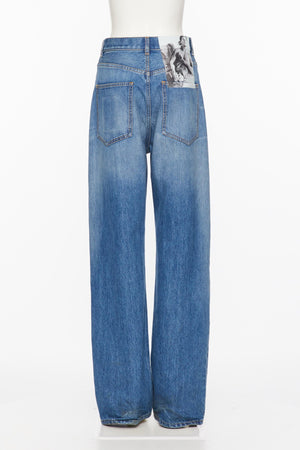 Jeans In Blue Washed Denim Stampa Valentino Archive 1985