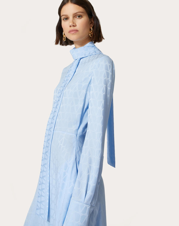 Abito Midi In Silk Jacquard Toile Iconographe 