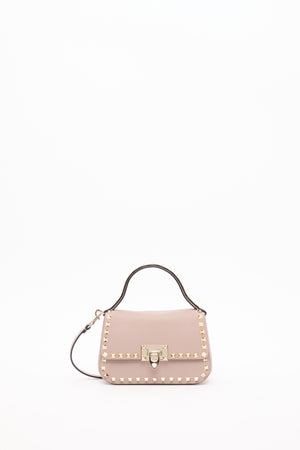 BORSA PICCOLA A MANO ROCKSTUD IN VITELLO GRANATO