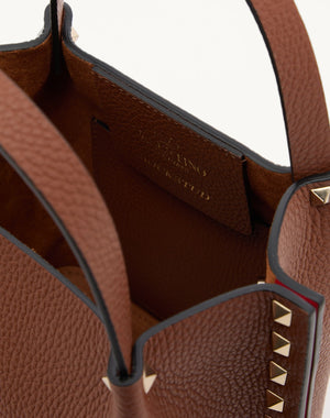 BORSA SHOPPING PICCOLA ROCKSTUD IN VITELLO GRANATO 