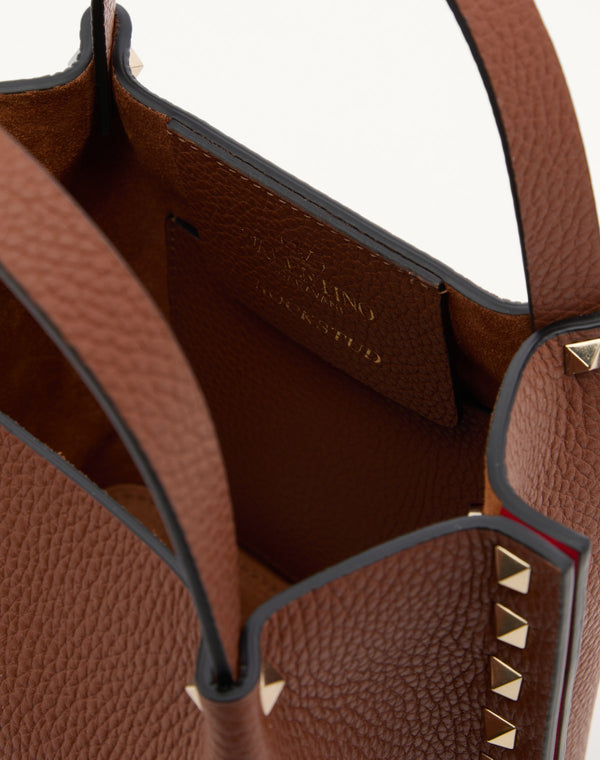 BORSA SHOPPING PICCOLA ROCKSTUD IN VITELLO GRANATO 
