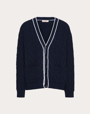Cardigan In Cotone Con Motivo Toile Iconographe