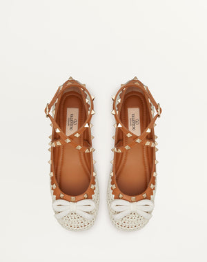 Ballerina Rockstud Con Ricamo Crochet