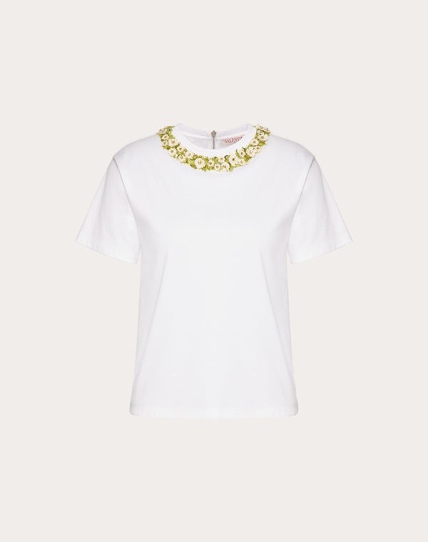 T-Shirt In Cotton Jersey Ricamata