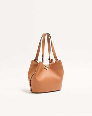 BORSA SHOPPING PICCOLA ROCKSTUD IN VITELLO GRANATO