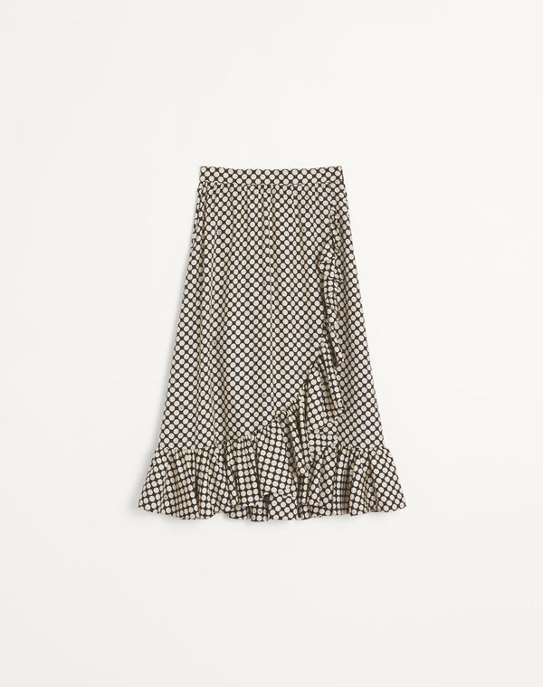 Gonna Midi In Twill Stampa Plus De Pois