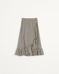 Gonna Midi In Twill Stampa Plus De Pois