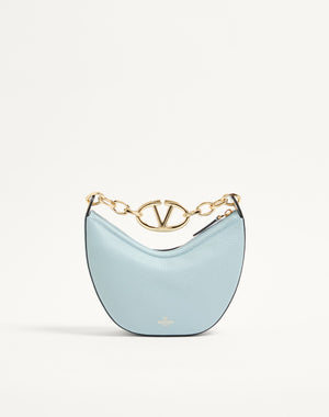 Mini Hobo Vlogo Moon Bag  In Vitello Granato Con Catena