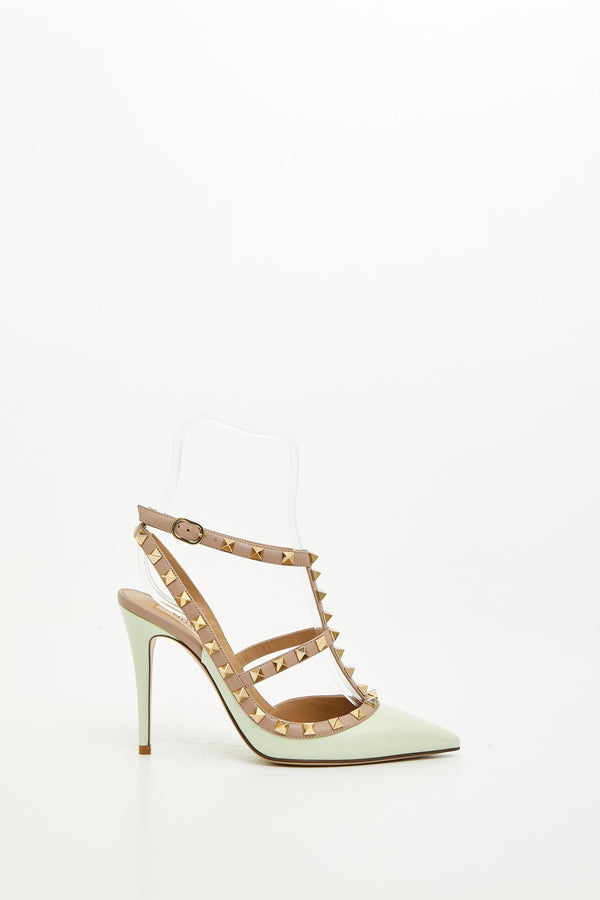 Décolleté Rockstud In Vernice Con Cinturini 100Mm