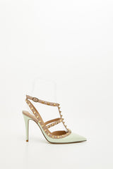 Décolleté Rockstud In Vernice Con Cinturini 100Mm