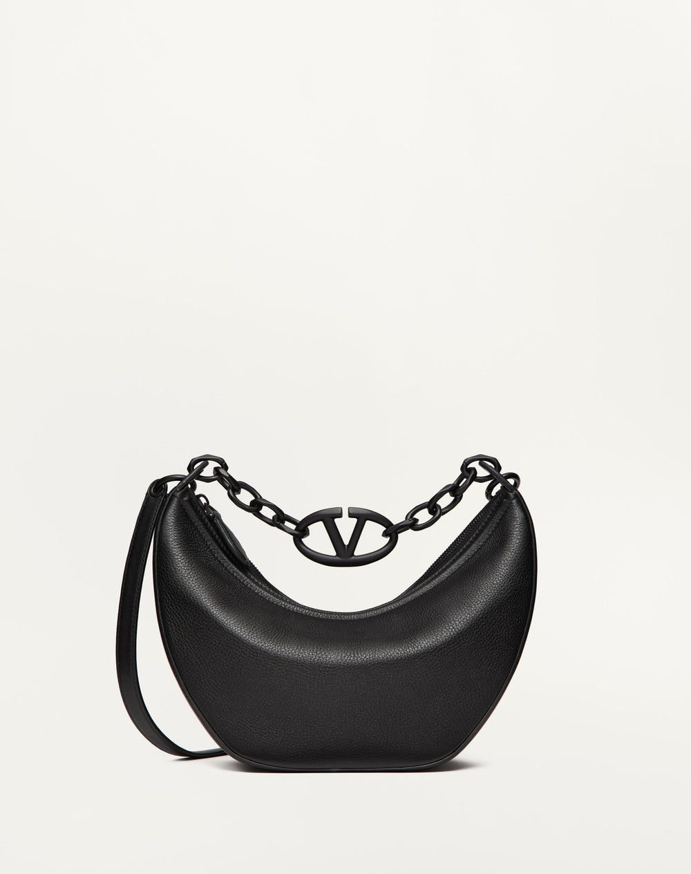 Hobo Piccola Vlogo Moon Bag In Vitello Granato Con Catena