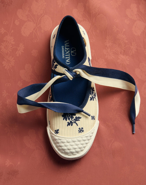 Sneaker Ballerina Bay By Bay In Tessuto Papier Floral