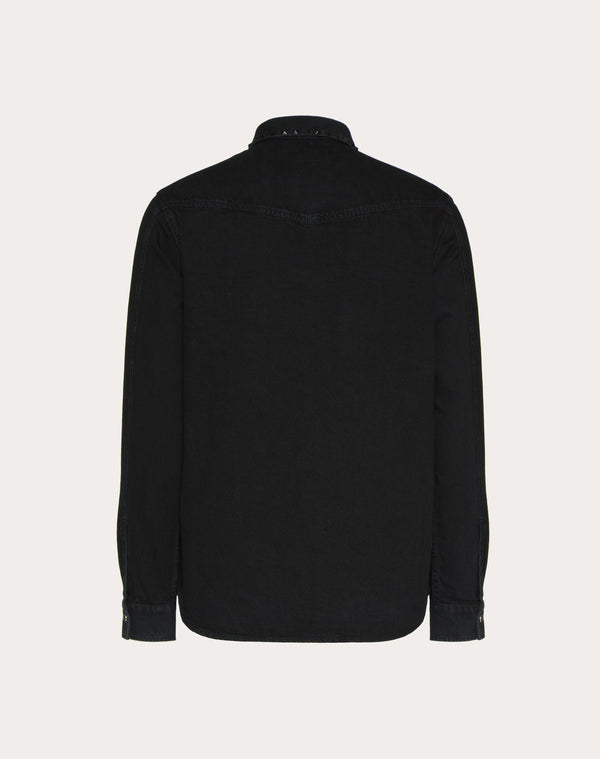 Camicia In Denim Con Borchie Black Untitled