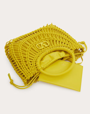 Borsa Shopping Valentino Garavani Allknots In Pelle Intrecciata 