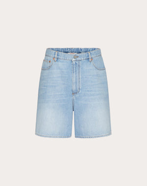 Bermuda In Denim Con Vlogo Signature Impresso