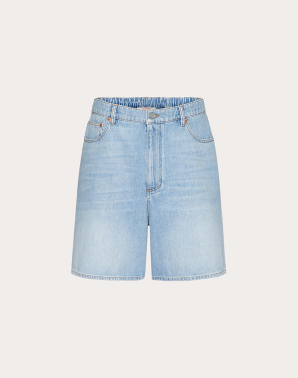 Bermuda In Denim Con Vlogo Signature Impresso