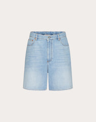 Bermuda In Denim Con Vlogo Signature Impresso